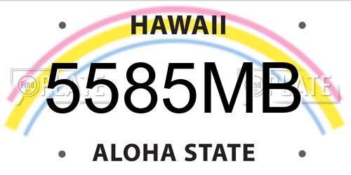 5585MB Hawaii License Plate