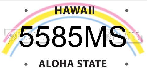 5585MS Hawaii License Plate