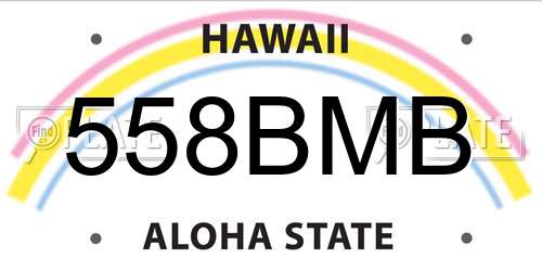558BMB Hawaii License Plate