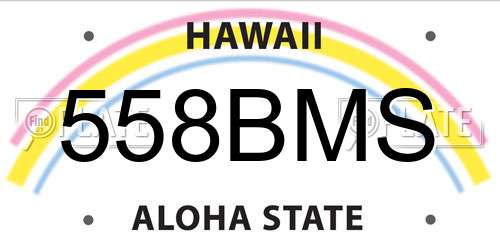 558BMS Hawaii License Plate