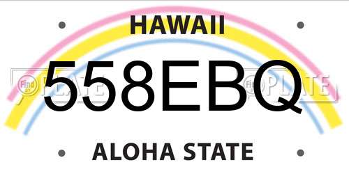 558EBQ Hawaii License Plate