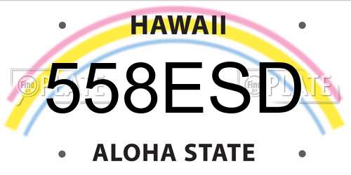 558ESD Hawaii License Plate