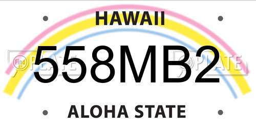 558MB2 Hawaii License Plate
