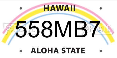 558MB7 Hawaii License Plate