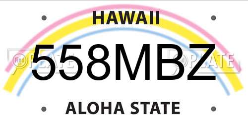 558MBZ Hawaii License Plate