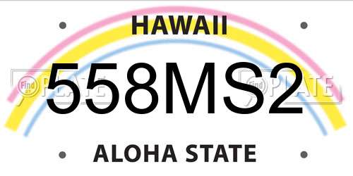 558MS2 Hawaii License Plate