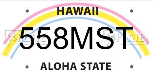 558MST Hawaii License Plate