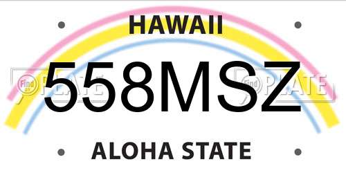 558MSZ Hawaii License Plate