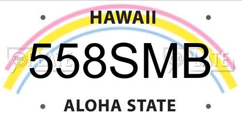 558SMB Hawaii License Plate