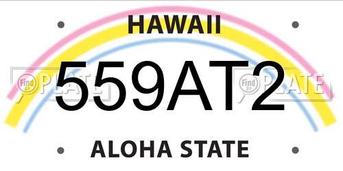 559AT2 Hawaii License Plate