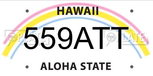 559ATT Hawaii License Plate