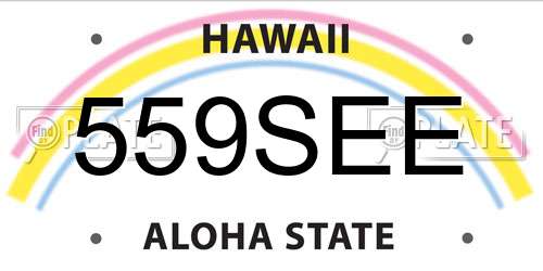 559SEE Hawaii License Plate