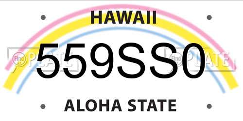 559SS0 Hawaii License Plate