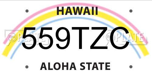 559TZC Hawaii License Plate