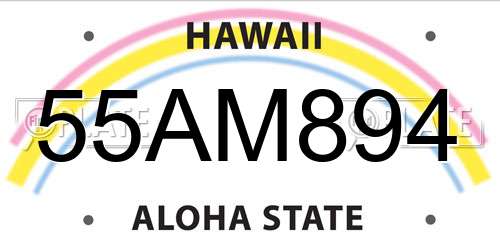 55AM894 Hawaii License Plate