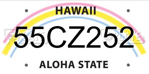 55CZ252 Hawaii License Plate