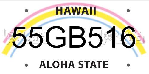 55GB516 Hawaii License Plate