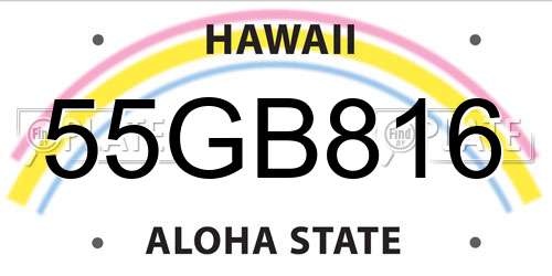 55GB816 Hawaii License Plate