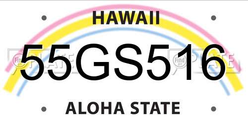 55GS516 Hawaii License Plate
