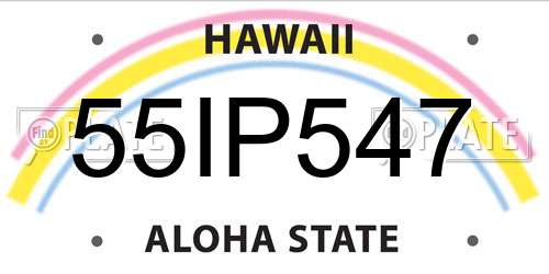 55IP547 Hawaii License Plate