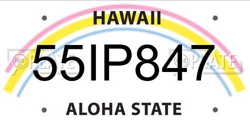 55IP847 Hawaii License Plate