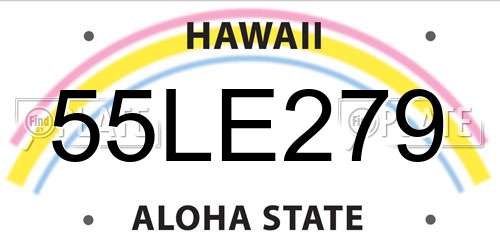 55LE279 Hawaii License Plate