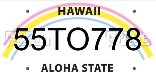 55TO778 Hawaii License Plate