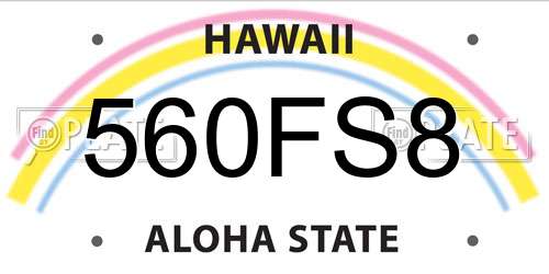 560FS8 Hawaii License Plate