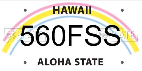 560FSS Hawaii License Plate