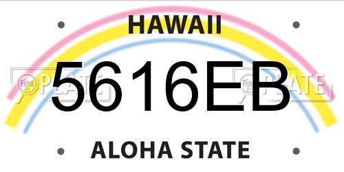 5616EB Hawaii License Plate