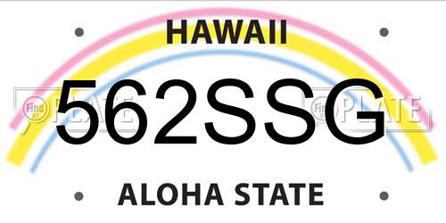 562SSG Hawaii License Plate