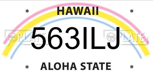 563ILJ Hawaii License Plate
