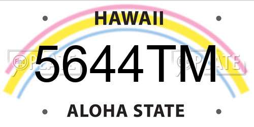 5644TM Hawaii License Plate