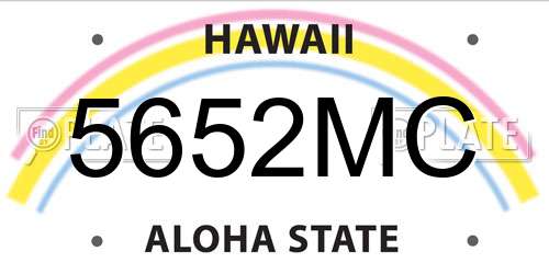 5652MC Hawaii License Plate