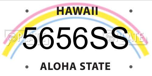 5656SS Hawaii License Plate