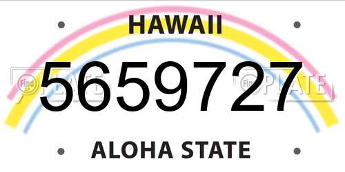 5659727 Hawaii License Plate