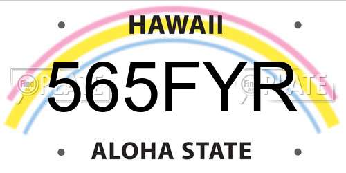 565FYR Hawaii License Plate