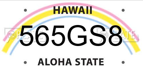 565GS8 Hawaii License Plate