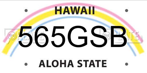 565GSB Hawaii License Plate