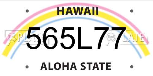 565L77 Hawaii License Plate