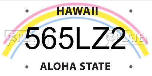 565LZ2 Hawaii License Plate