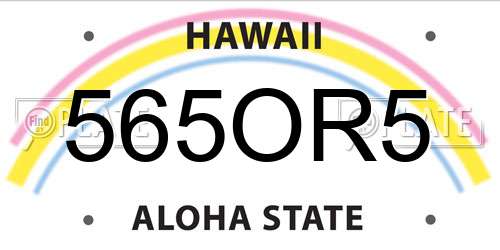 565OR5 Hawaii License Plate