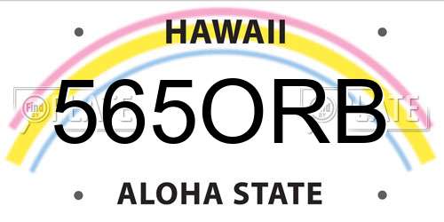 565ORB Hawaii License Plate