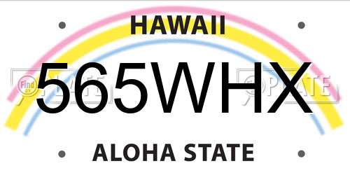 565WHX Hawaii License Plate