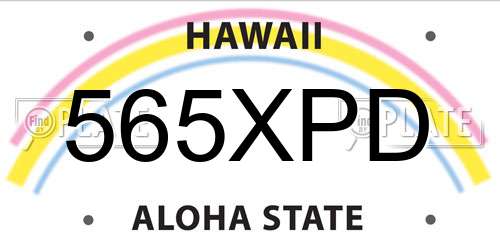 565XPD Hawaii License Plate