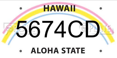 5674CD Hawaii License Plate