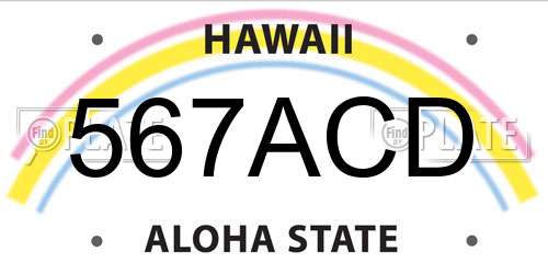 567ACD Hawaii License Plate