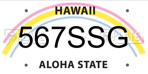 567SSG Hawaii License Plate