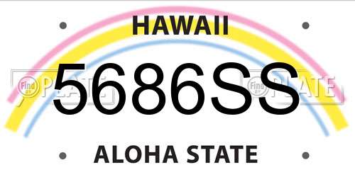 5686SS Hawaii License Plate