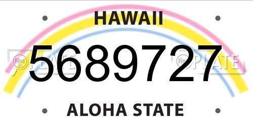 5689727 Hawaii License Plate